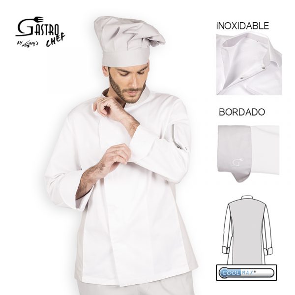 CHAQUETILLA DE COCINERO 100% ALGODÓN DE DISEÑO CRATOS