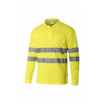 Polo de algodon de manga larga de alta visibilidad (velilla 305514) nuevo
